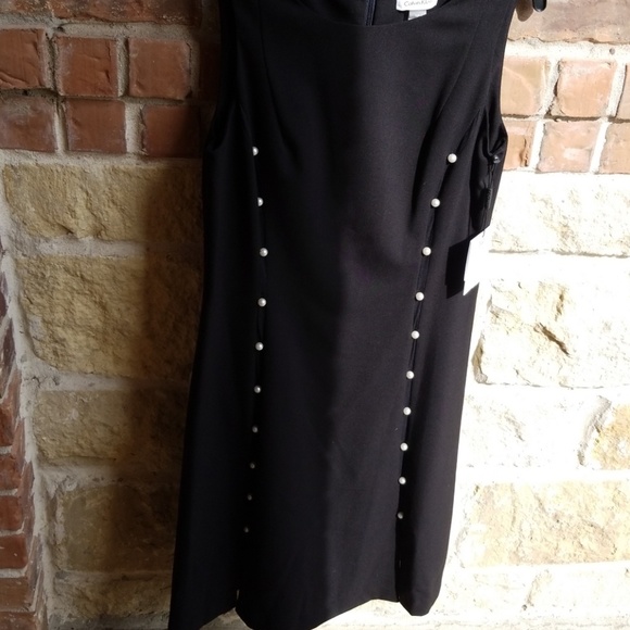 🆕 Calvin Klein Pearl Detail A-Line Dress - Picture 3 of 10